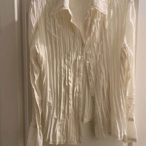 Vintage Studio 1940 Sheer Bow‑Sleeve Lace Overlay Blouse